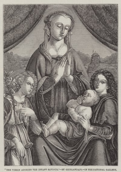 幼児救世主を崇拝する聖母 作： Domenico Ghirlandaio